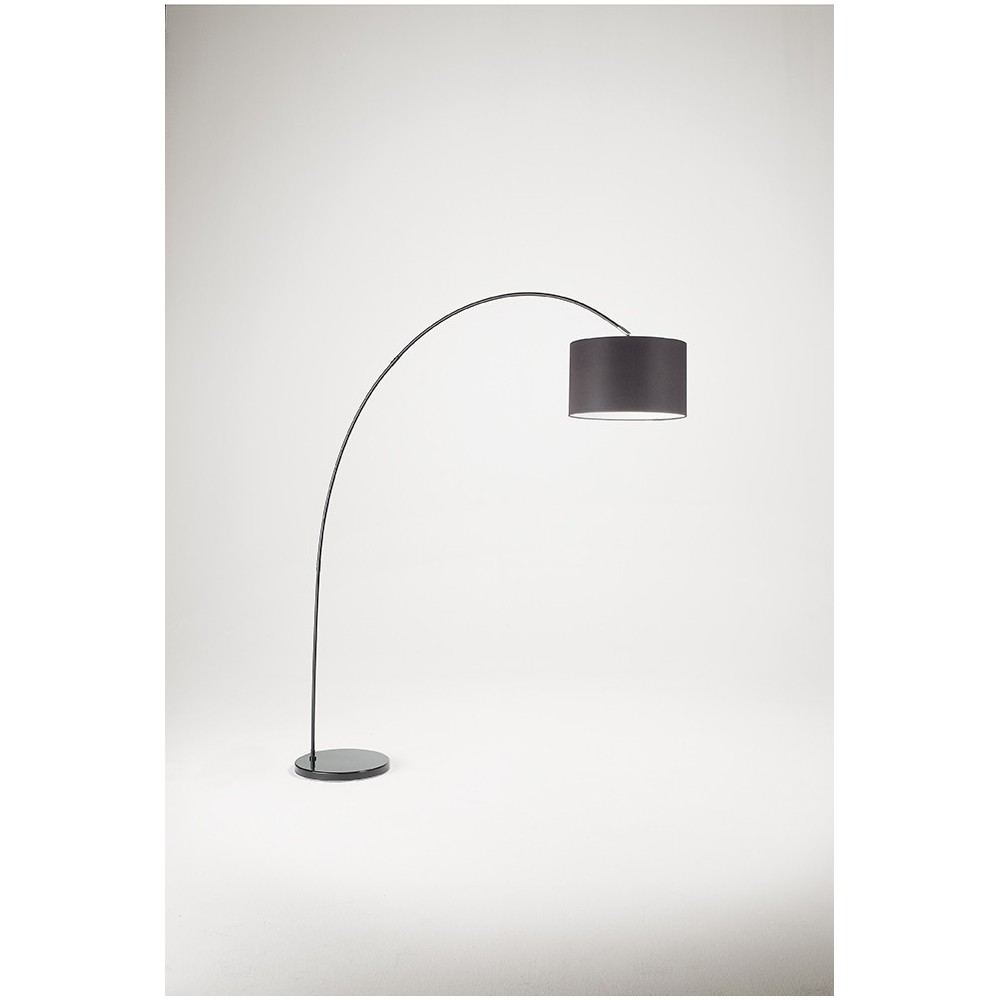 Piantana Lampada Da Terra Design Moderno Metallo Nero Paralume Perenz 6304n