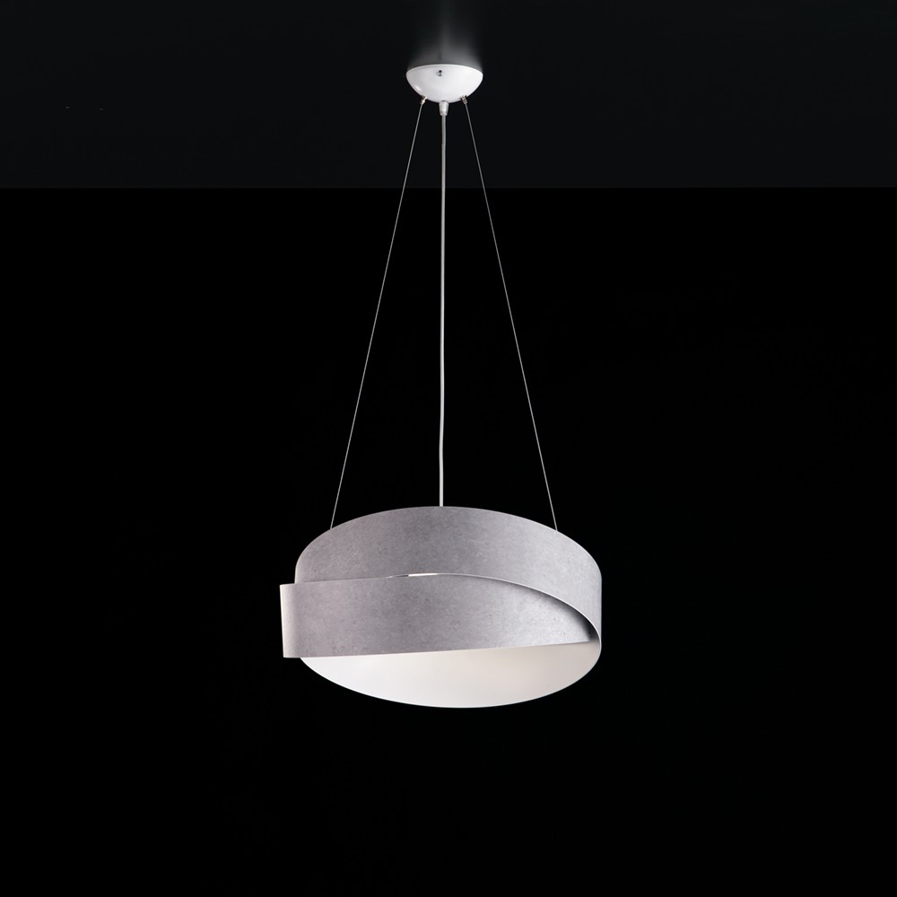 Lampadario Cucina 3 Luci Design Moderno Grigio Cemento Meteora 8670